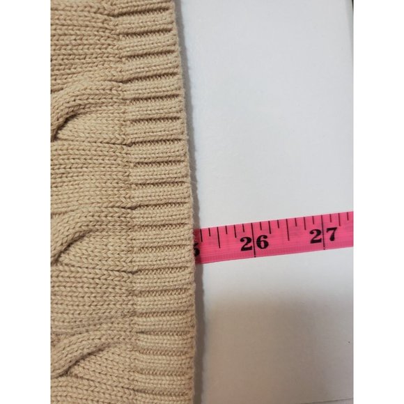 Talbots Tan Cable Knit 100% Cotton Wide Neckline Size XL - Picture 8 of 9